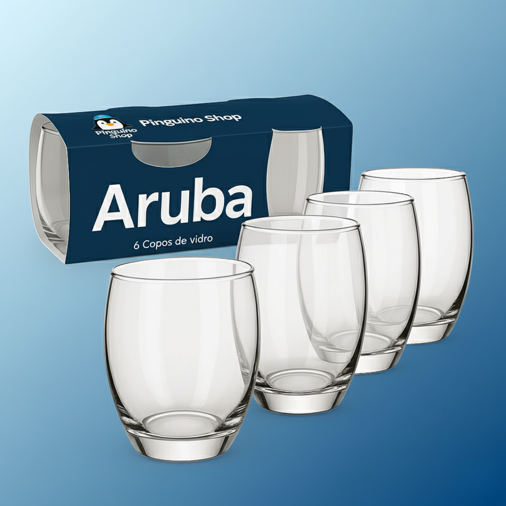 Kit 15 Potes Herméticos de Vidro GRANDE (640ml) + 10 Copos de Vidro Aruba