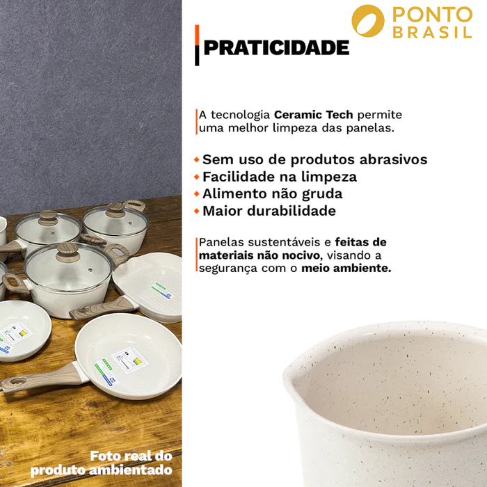 Cozinha dos Sonhos: 9 Panelas Ceramica + 13 Utensílios de Brinde