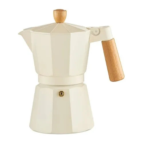 Bule Italiano Moka 6 Xícaras Cabo Madeira