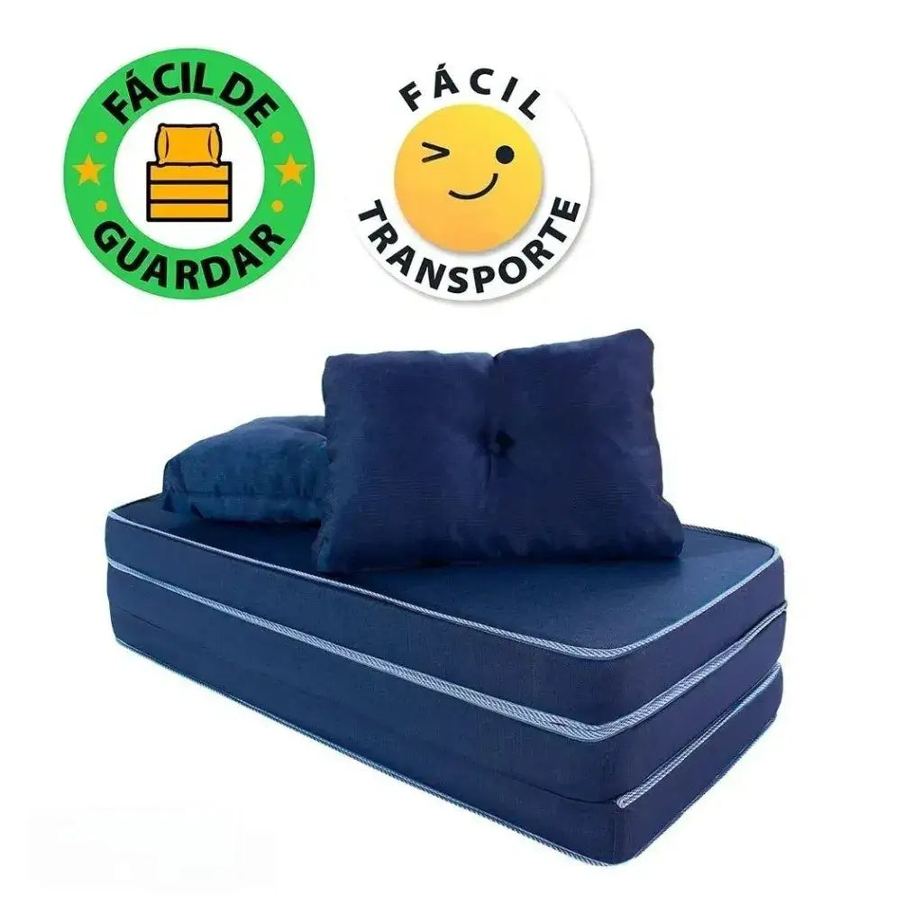 Puff Multiuso Casal 3 em 1 Premium + 2 Travesseiros