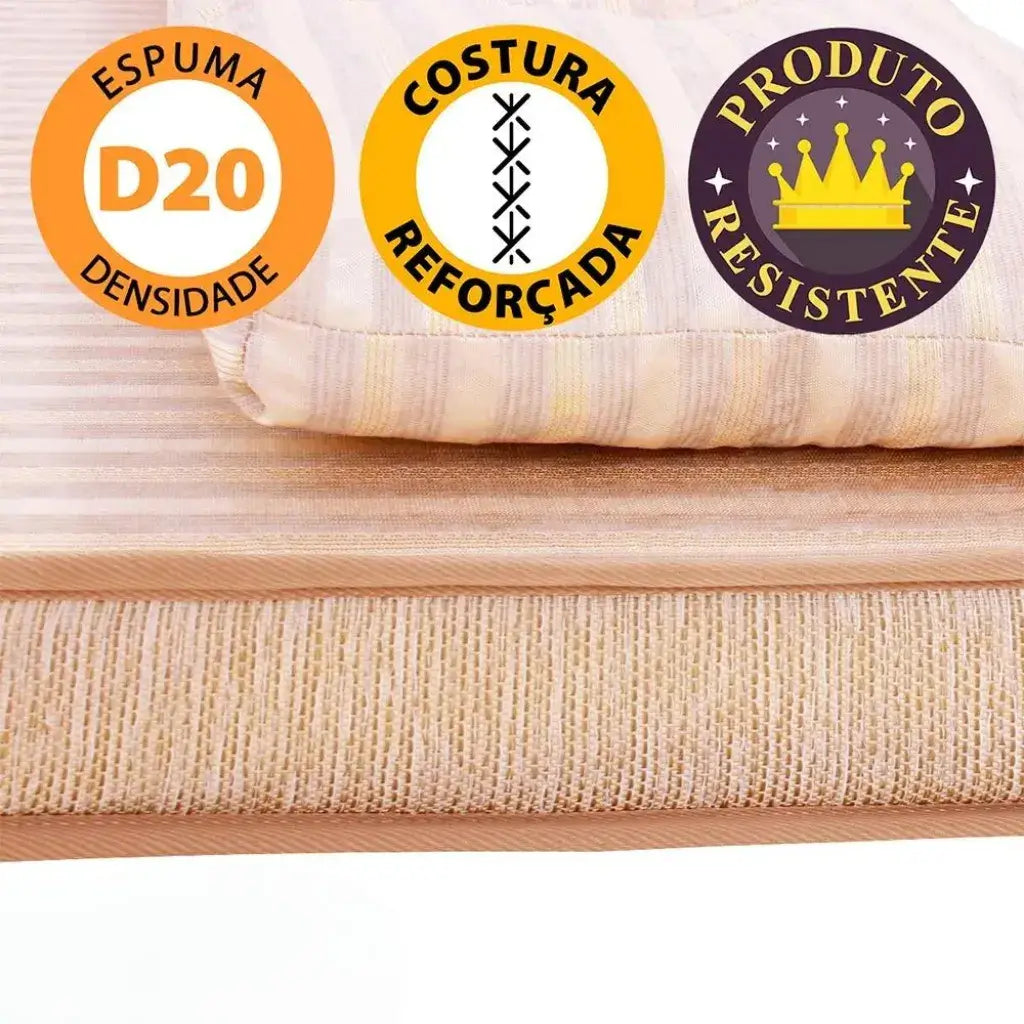 Puff Multiuso Casal 3 em 1 Premium + 2 Travesseiros