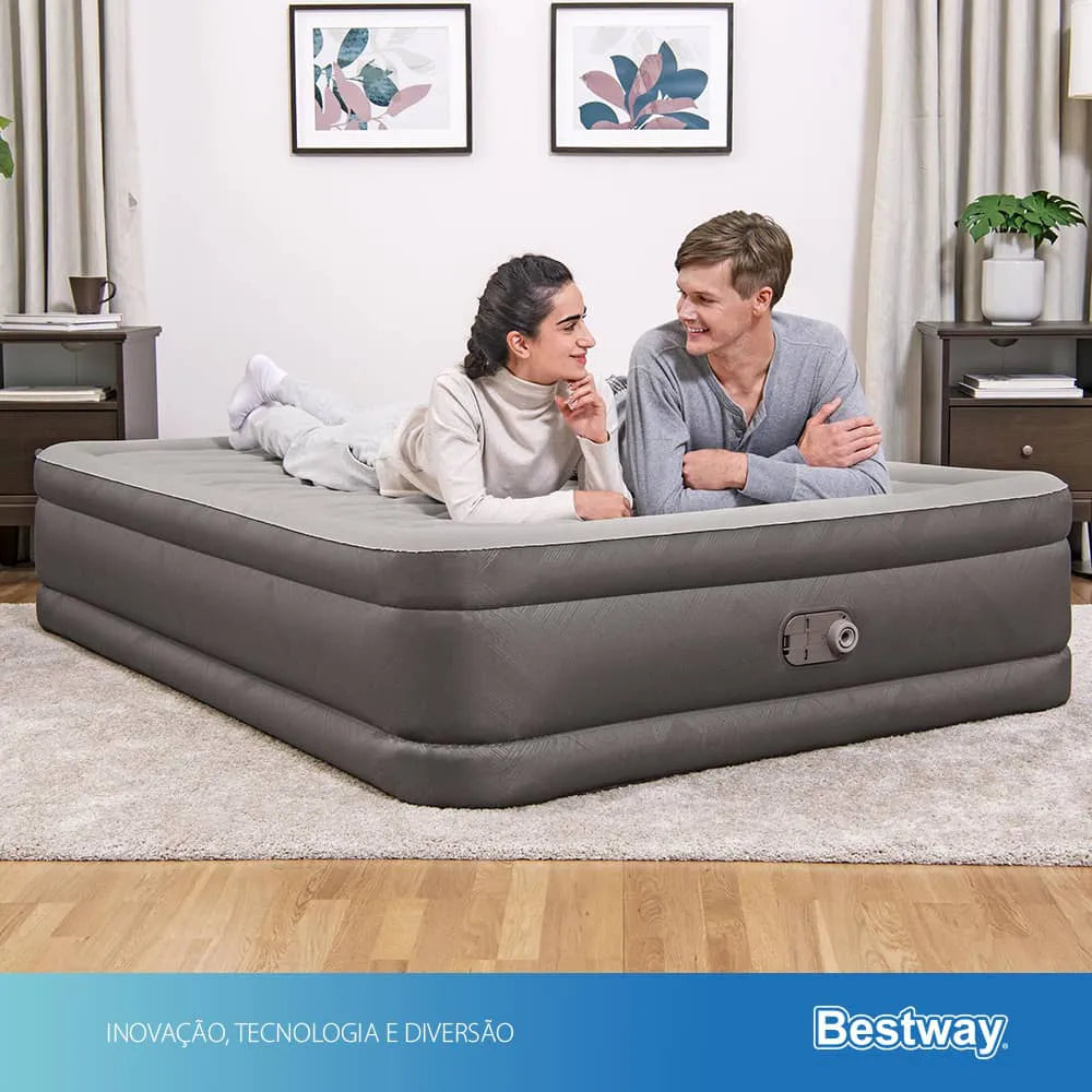 Colchão Inflável Queen Fortech Com Bomba Embutida BIVOLT