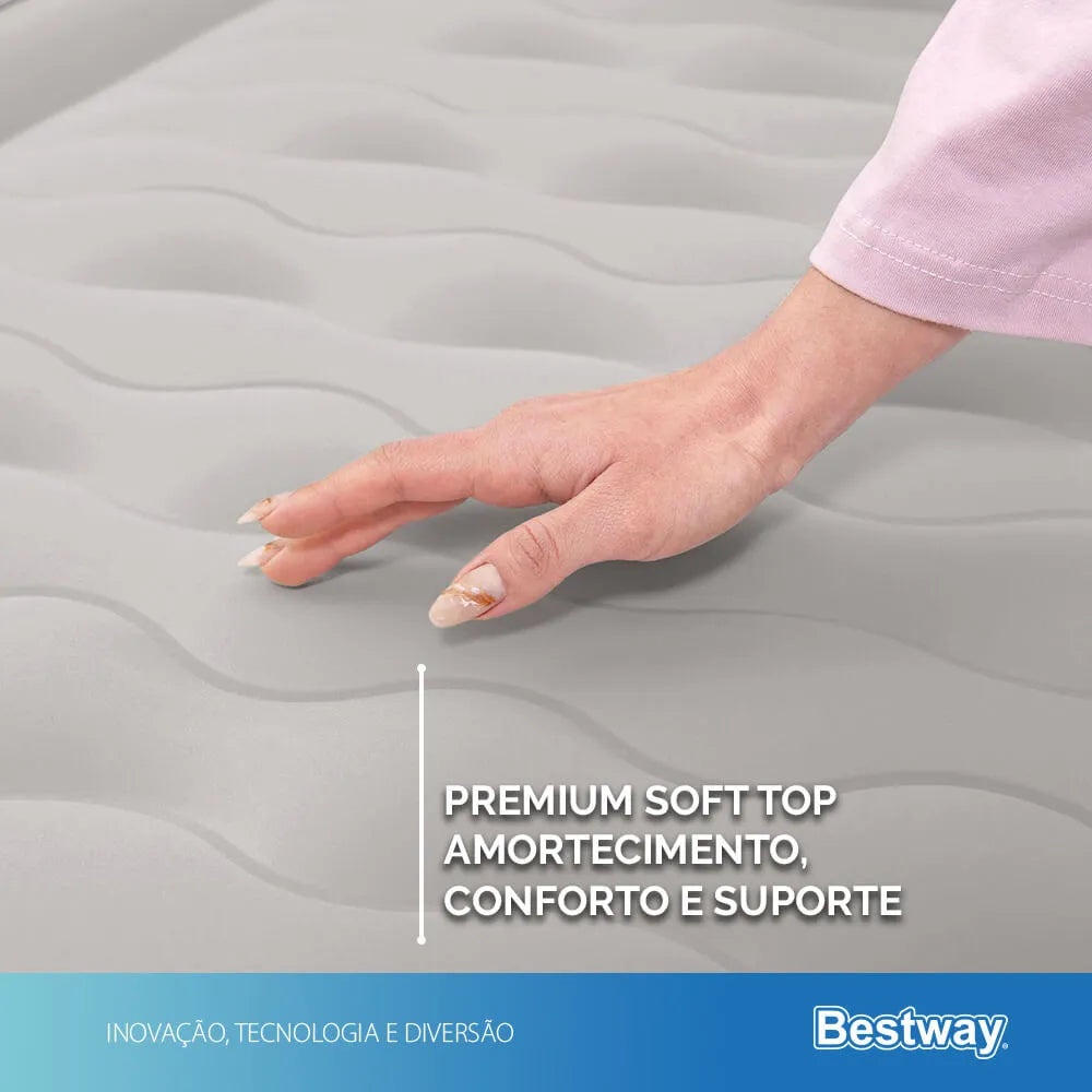 Colchão Inflável Queen Fortech Com Bomba Embutida BIVOLT