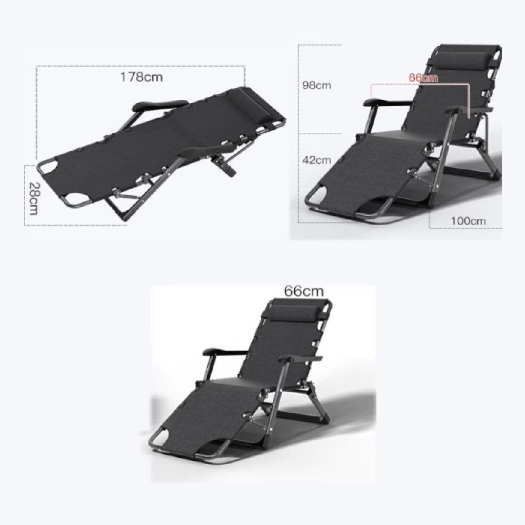 Espreguiçadeira Reclinável Dobrável 15 Posições – Conforto Premium até 300kg