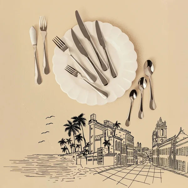 Faqueiro Com 42 Peças Em Aço Inox Salvador Oxford