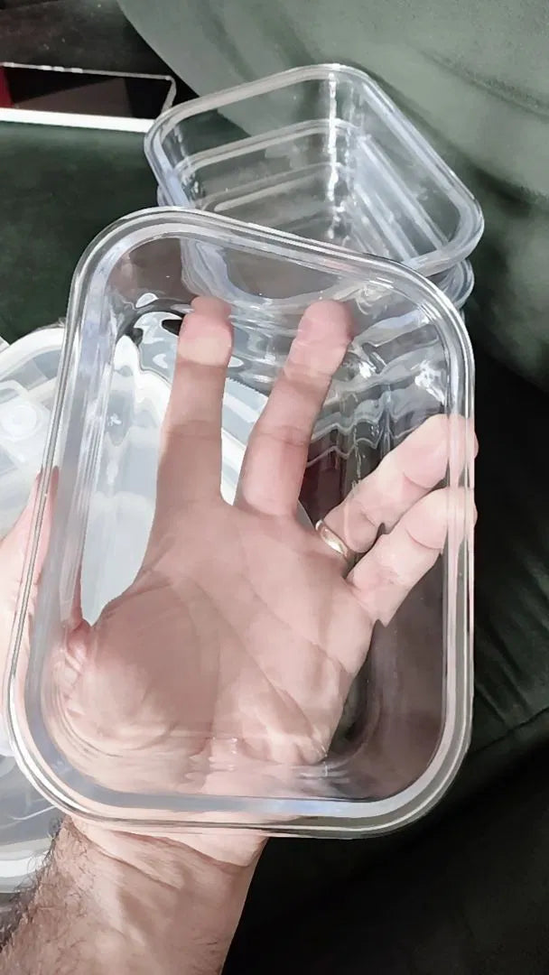 Kit 15 Potes Herméticos de Vidro GRANDE (640ml) + 10 Copos de Vidro Aruba