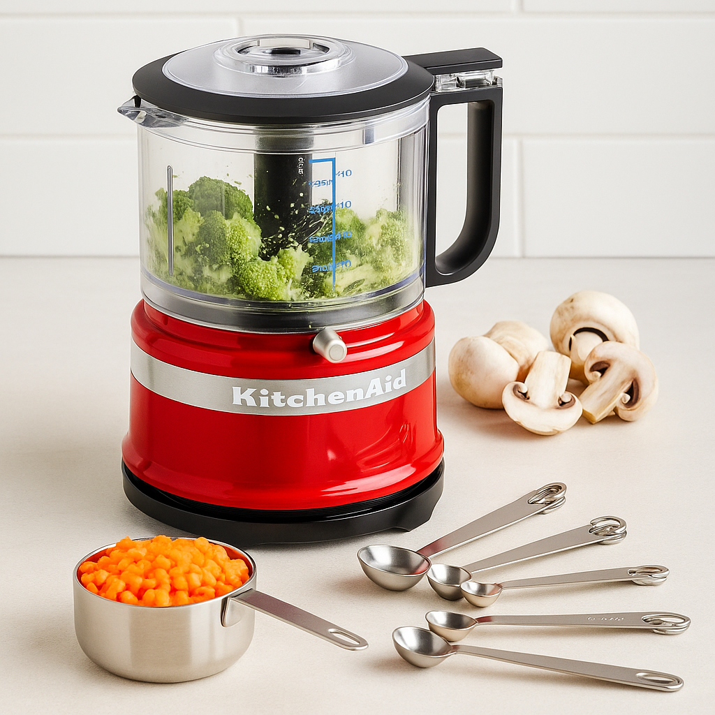 {LEVE 2 PAGUE 1} Mini Processador de Alimentos Premium BIVOLT + {Conjunto de Medidores de Brinde}