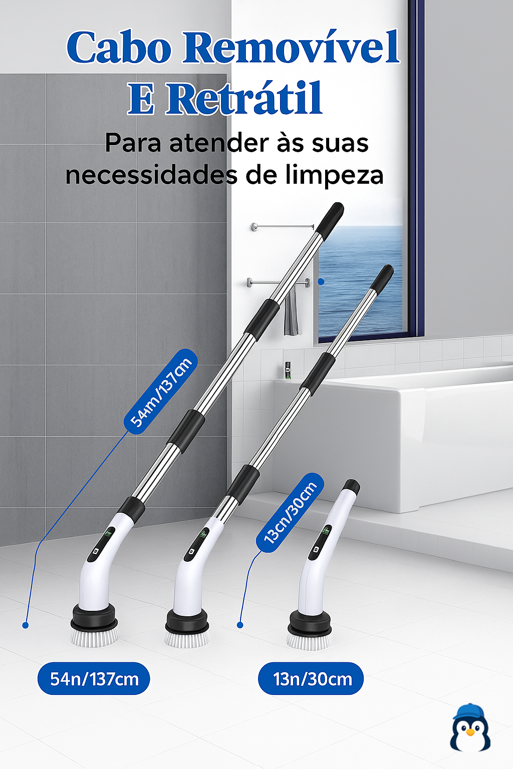 {LEVE 2 PAGUE 1} Escova de Limpeza Elétrica Turbo Clean 9 em 1 + {BRINDE} Kit Limpeza Rápida Premium (3 peças)