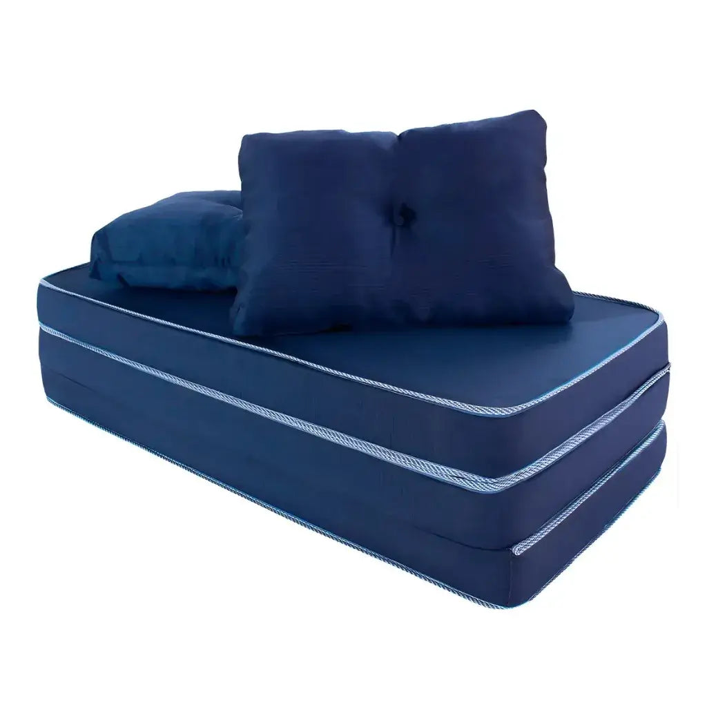 Puff Multiuso Casal 3 em 1 Premium + 2 Travesseiros