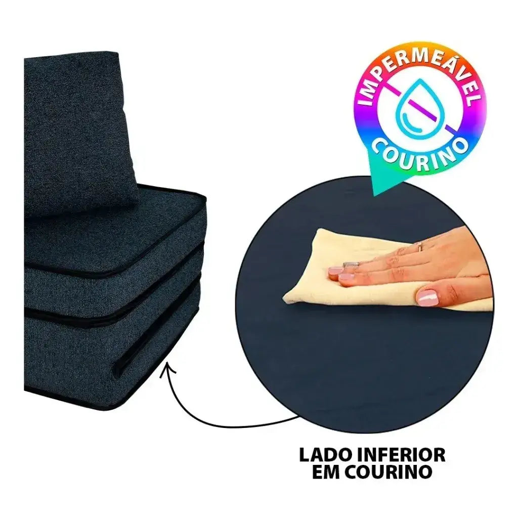 Puff Multiuso Casal 3 em 1 Premium + 2 Travesseiros