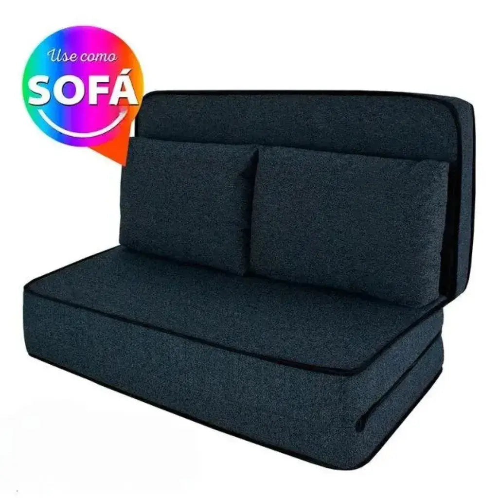 Puff Multiuso Casal 3 em 1 Premium + 2 Travesseiros