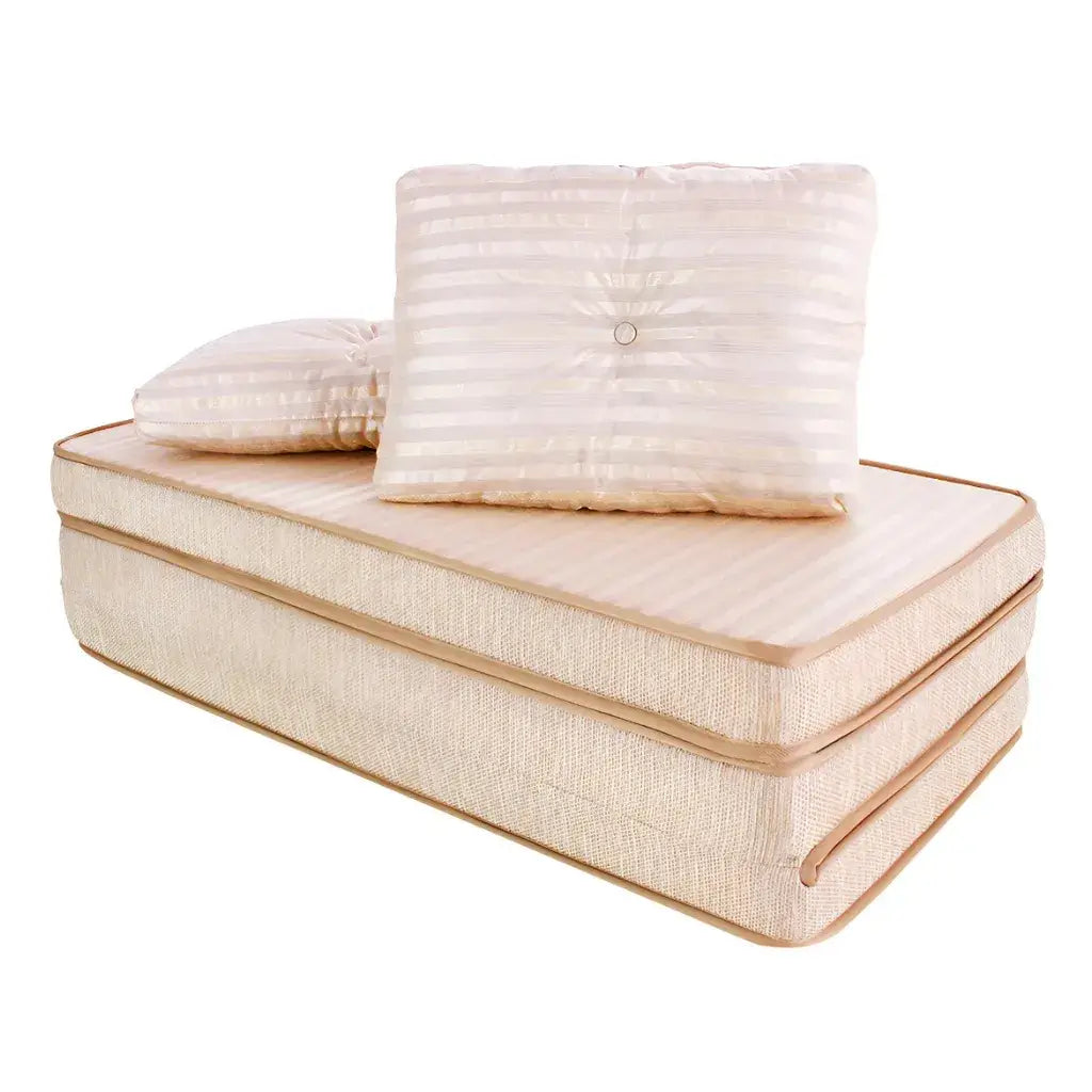 Puff Multiuso Casal 3 em 1 Premium + 2 Travesseiros