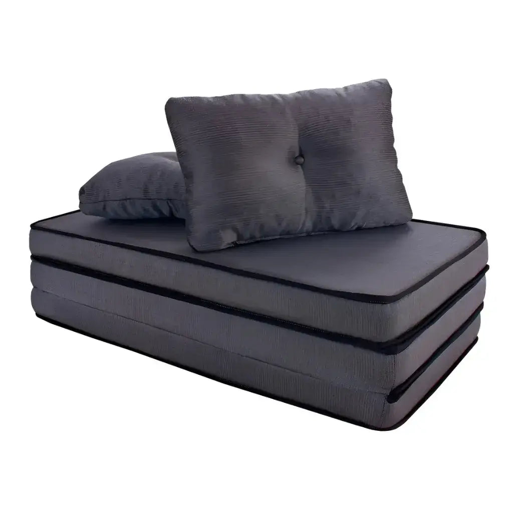 Puff Multiuso Casal 3 em 1 Premium + 2 Travesseiros