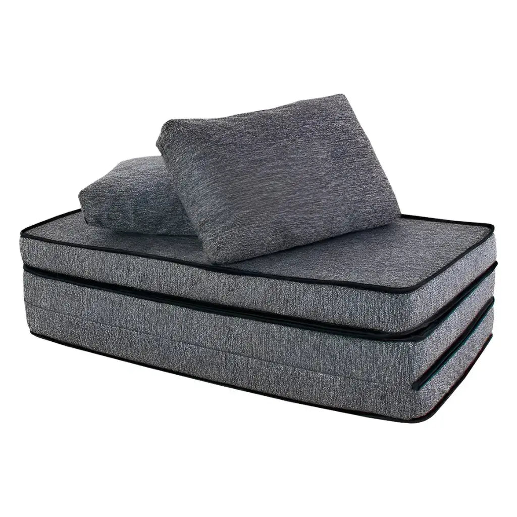 Puff Multiuso Casal 3 em 1 Premium + 2 Travesseiros