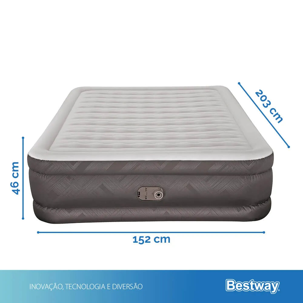 Colchão Inflável Queen Fortech Com Bomba Embutida BIVOLT