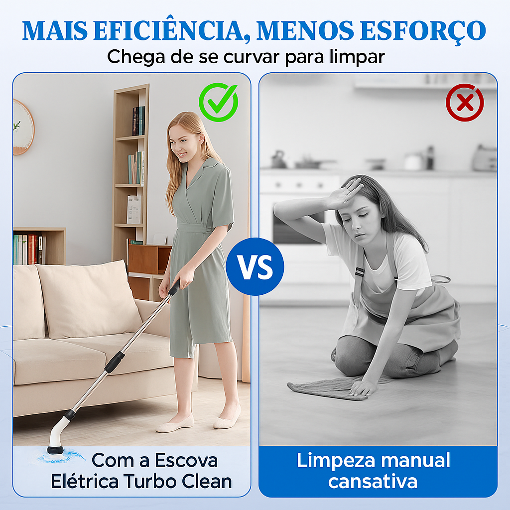{LEVE 2 PAGUE 1} Escova de Limpeza Elétrica Turbo Clean 9 em 1 + {BRINDE} Kit Limpeza Rápida Premium (3 peças)