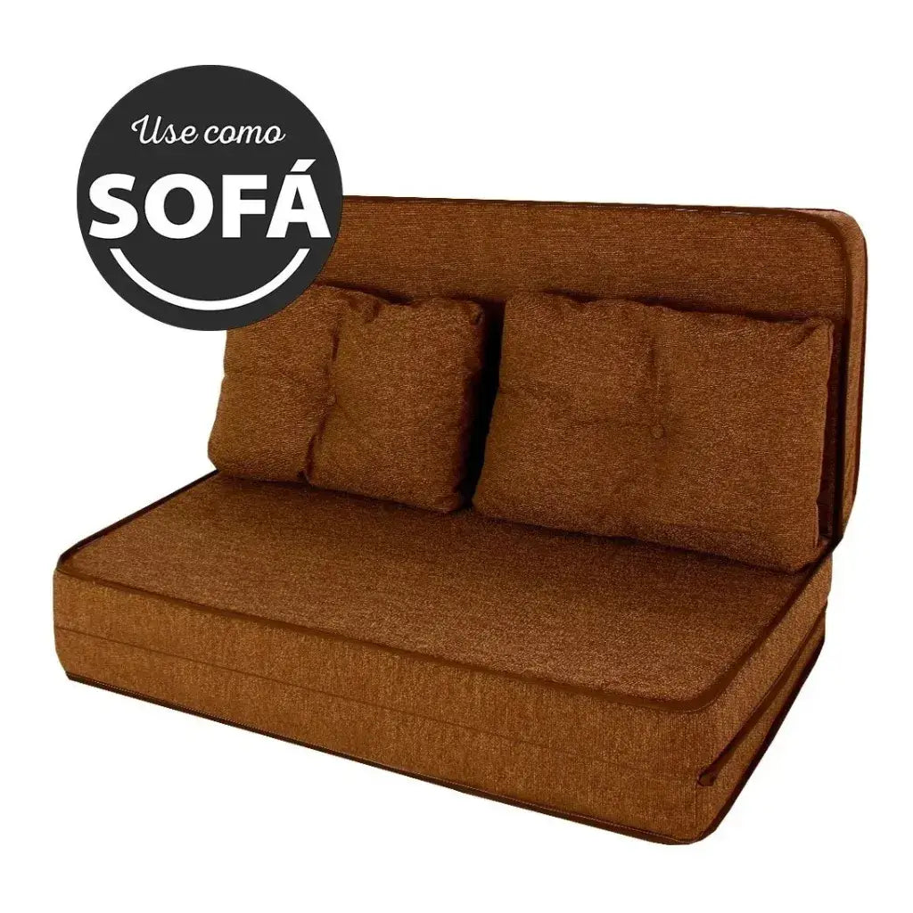 Puff Multiuso Casal 3 em 1 Premium + 2 Travesseiros