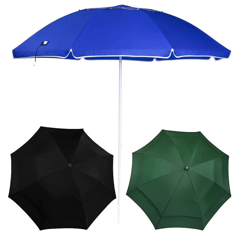 Guarda Sol Gigante 2,40m 16 Varetas Reforçado Ventilado Liso Ombrelone com Bolsa para Transporte , Praia, Sitio, Camping